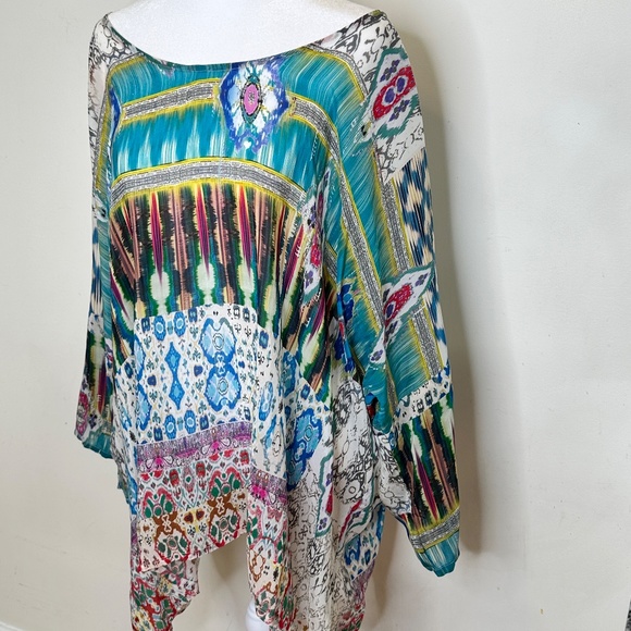 Johnny Was Supra Print Floral Pullover Blouse Plus Size 2X - Picture 2 of 4